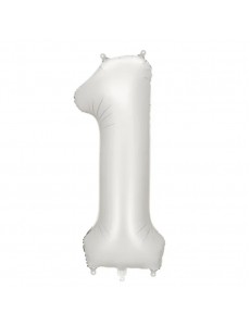 Balão Número 1 Prateado Mate